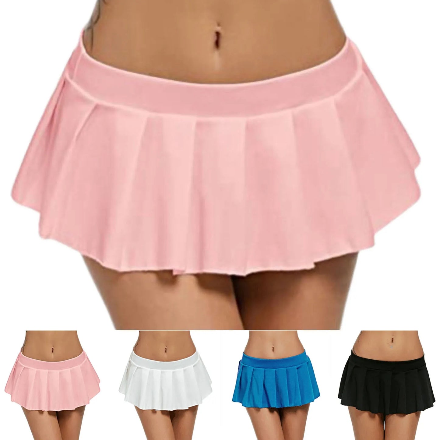 New Women's Pleated Mini Skirt Low Waist Y2K A Line Skirts Summer Solid Faldas Mujer Sexy Club Party Hot Girl Miniskirt 스커트