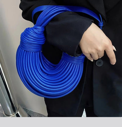 Handbags for Women 2023 New in Gold Luxury Designer Brand Handwoven Noodle Bags Rope Knotted Pulled Hobo Silver Evening Clutch