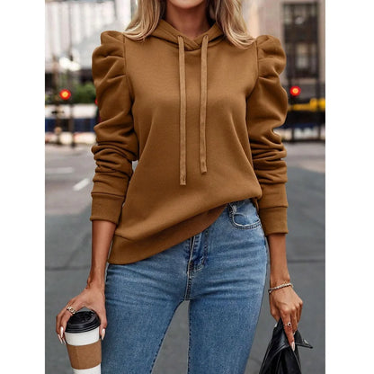 Autumn Winter Hoodies Sweatshirts Women Solid Color Long Sleeve   Casual Comfortable Pullovers Tops