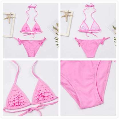 7-14Year Butterfly Print Child Bikini Set 2025 Girls Swimsuit Swimwear For Kids Summer Brazilian Teen Baby Swimming Suit Biquini