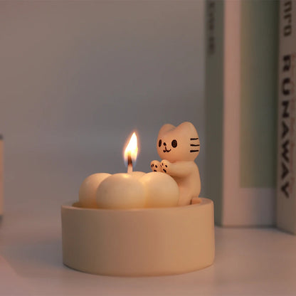 EtherealBe Cute Cat Tealight Holder for Home Decor