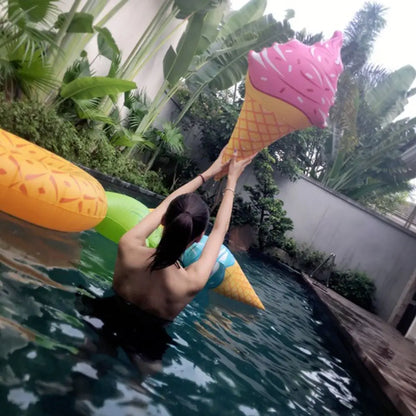 Cute Inflatable Ice Cream Swim Ring Lounger Pool Party Swimming Pool Floats for Adults Summer Outdoor Creative Pool Floats