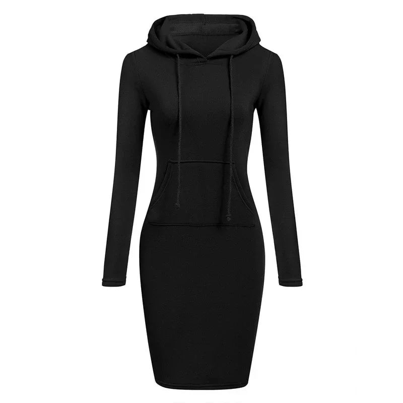 Autumn Ready Ladies Hooded Dresses Blending Hoodie and Sweatshirt Elements in Women Fashionable Clothing