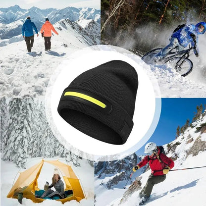 LED Beanie Hat Beanies Hat Night Scope USB Rechargeable Super Bright Warm Knitted Hat For Men Dad Husband Father