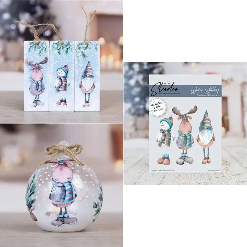 Christmas Characters  craft metal cutting dies mold  strips sheet scrapbook paper craft knife mold blade punch stencils dies