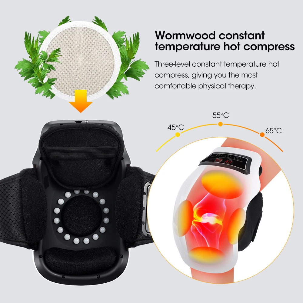 Hot Compress Electric Knee Massagers Relief for Swelling Stiff Joints Stretched Ligament and Muscles Thermostatic Relaxing Joint