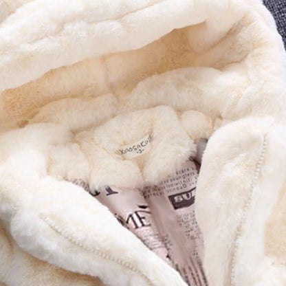 6t Girl Jacket Kids Girls Winter Warm Coats Jacket Clothes Outwear Overcoat Ear Hooded Faux Thicken Fleece Girl Winter Warm Coat