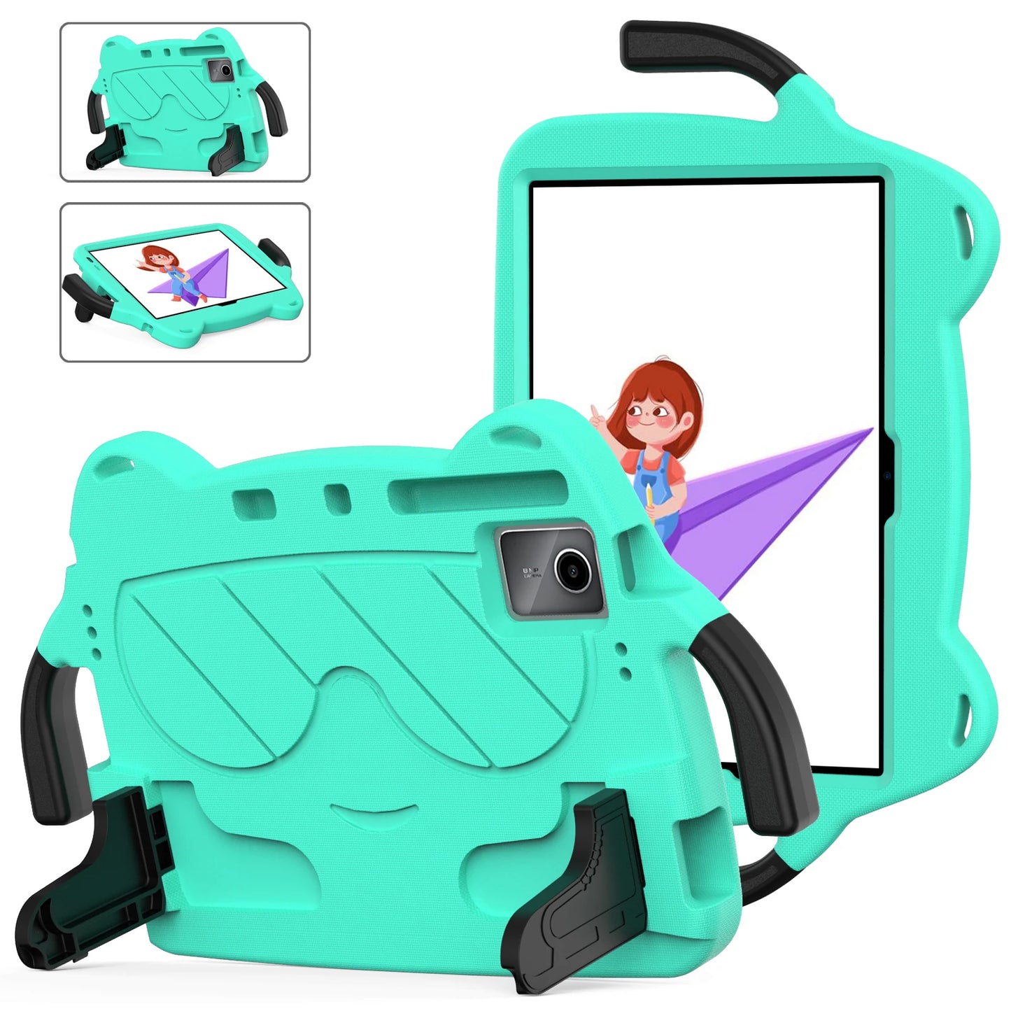 Kids EVA Case for Xiaomi Redmi Pad SE 2023 11.0 inch 23073RPBFG Bracket Stand Cartoon Tablet Cover With Hand Holder Shockproof