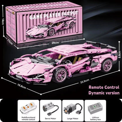 Technology Racing Car Block Model 1280PCS+ 1:14 Motion Speed Car Model Mechanical Super Block Assembly Toy Children Adult Gifts