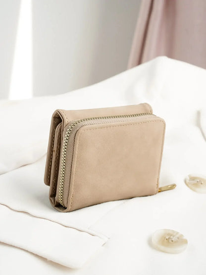 1pc Ladies' Short Wallet Suitable For Work & Business ID Card Credit Card For Christmas Gift For Young Girls Women White-Collar