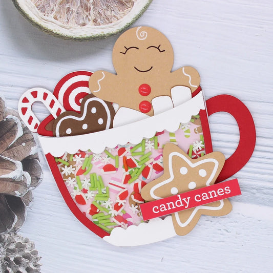 KSCRAFT Christmas Tea Cup Shaker Metal Cutting Dies Stencils for DIY Scrapbooking Decorative Embossing DIY Paper Cards