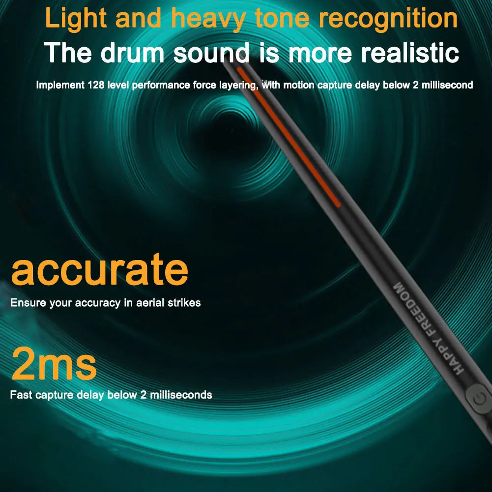 Electric Air Drumsticks Portable Electronic Virtual Air Drum Drumsticks Pedals Virtual Reality Drum Kit Gift for Adults Kids