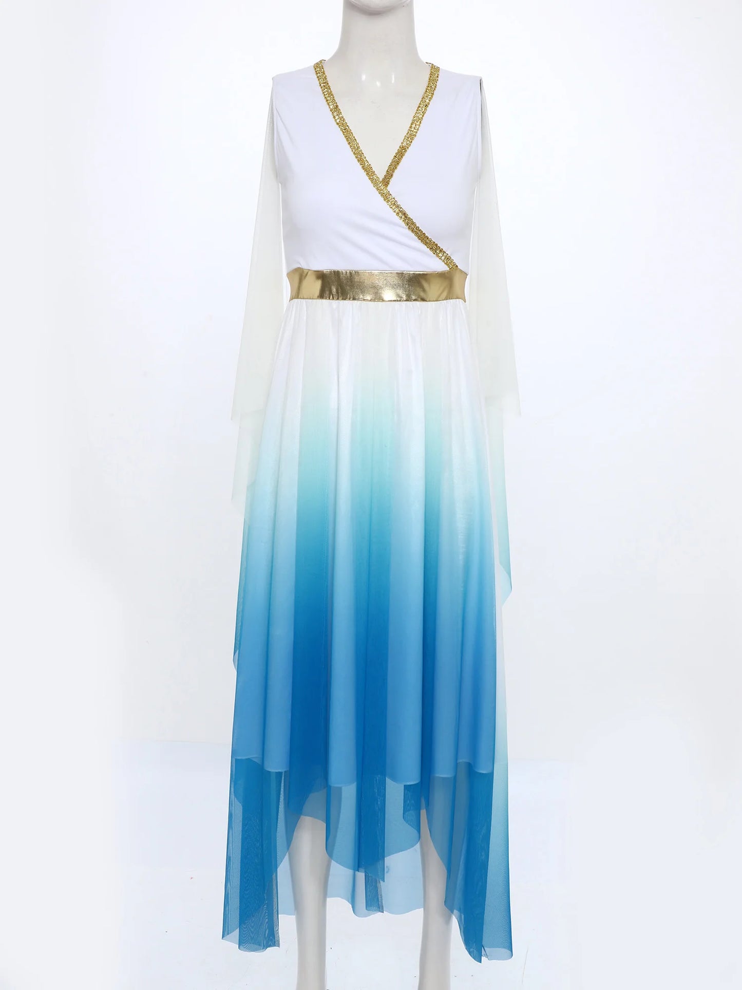 Women Halloween Ancient Greek Goddesses Queen Cosplay Costume Roman Toga Gold Trim Cape Tunic Dress Church Choir Worship Robe