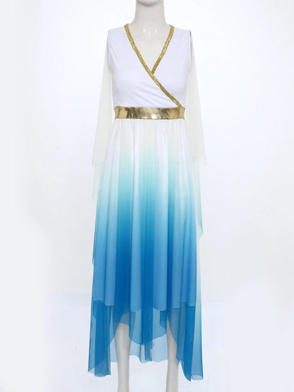 Women Halloween Ancient Greek Goddesses Queen Cosplay Costume Roman Toga Gold Trim Cape Tunic Dress Church Choir Worship Robe