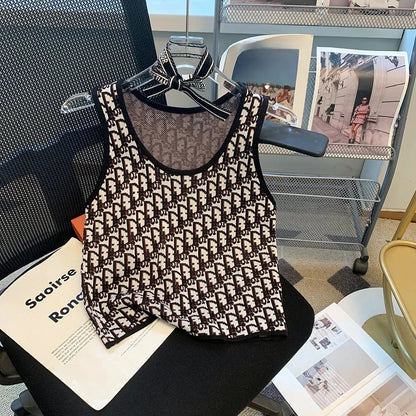 Summer New Bow Outer Wear Spandex Tank Top Strapless Top For Women Fashion Sensibility Niche Knittank Vest