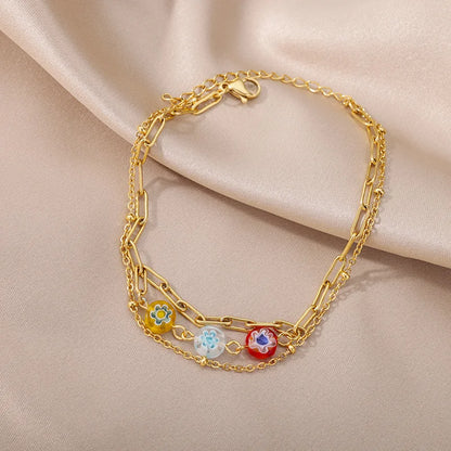 Evil Eye Anklets for Women Stainless Steel Boho Anklet Summer Charm Ankle Bracelet Lucky Amulet Jewelry Beach Accessoires Femme