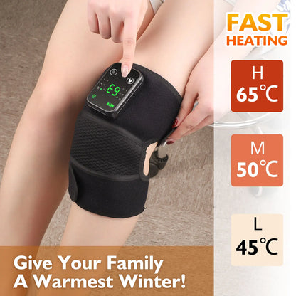 Rechargeable Knee Massager 3 Gear Vibration Massage Shoulder Brace Electric Heating Pads for Arthritis Knee Warmer