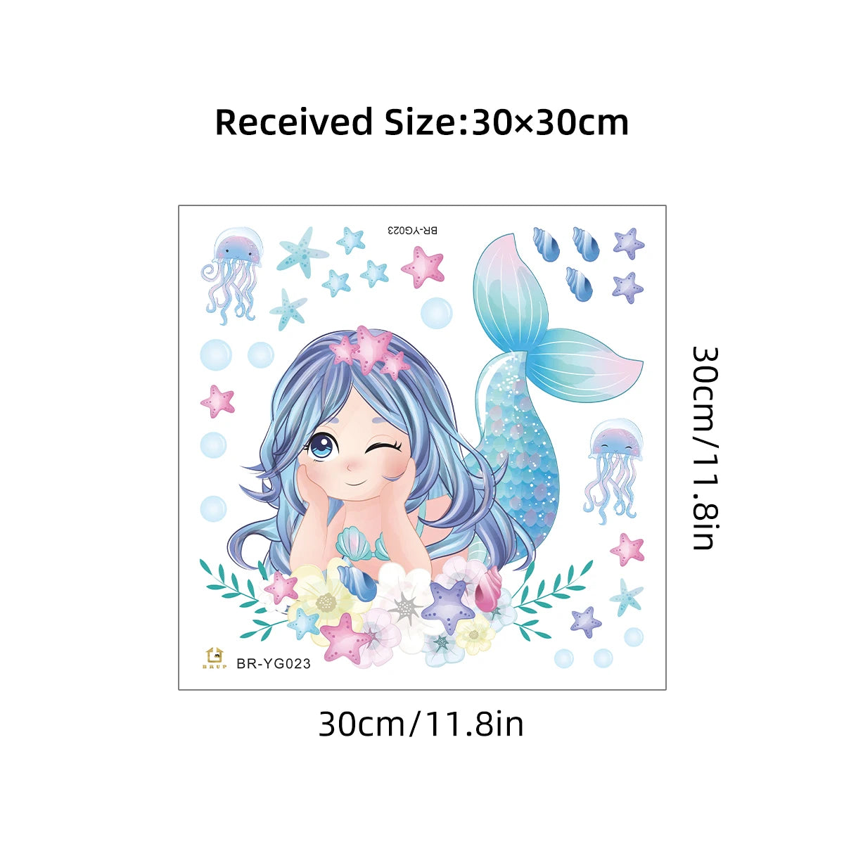 1Pc Cartoon Blue Light Glow Wall Stickers Kids Room Girls Room Decoration for Bedroom Children Living Room Decor for House