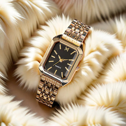 Fashion Women's Watches Gold Steel Strap Luxury Ladies Quartz Wristwatches Qualities Female Roman Scale Clock relógio feminino
