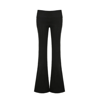 Low Waist Fashion Hip Hop Casual Tight Stretch Flare Pants Sweatpants Women