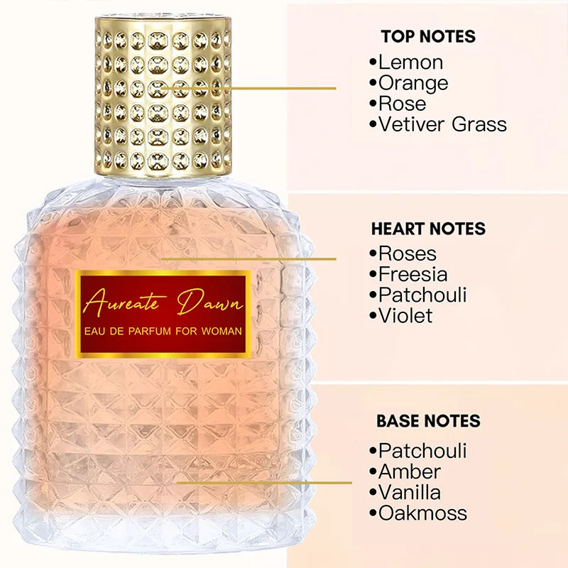 New Women's High-end Perfume Floral Fragrance 50ml Rivet Perfume Fresh Charm Lemon Orange Rose Eau De Toilette Pheromone