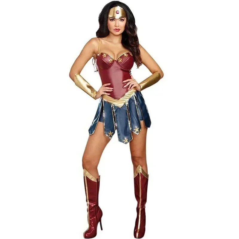 Halloween Sexy Wonder Kostuum Superheld Vrouwen Supergirl Vrijgezellenfeest Fantasia Cosplay Fancy Dress Cosplay Kostuum