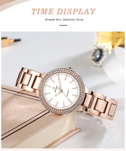 WWOOR New Women's Watches Fashion Crystal Diamond Ladies Quartz Wristwatch For Woman Relogio Feminino Female Montre Reloj Mujer