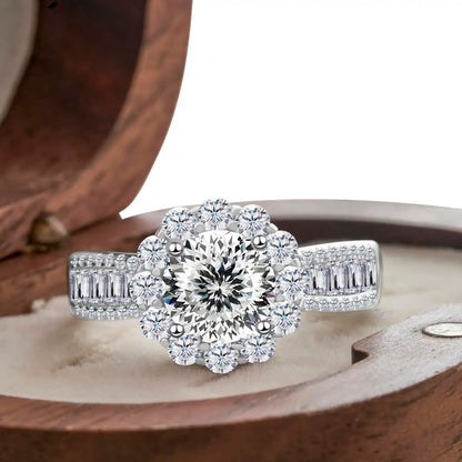 2 Carat Moissanite Ring D Color With Certificate 925 Sterling Silver Butterfly Flower Fairy Ring Engagement Gift Luxury Jewelry