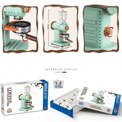Classic Creative Coffee Machine Mini Diamond Model Building Blocks MOC Construction Bricks Collection Toy Children Xmas Gift
