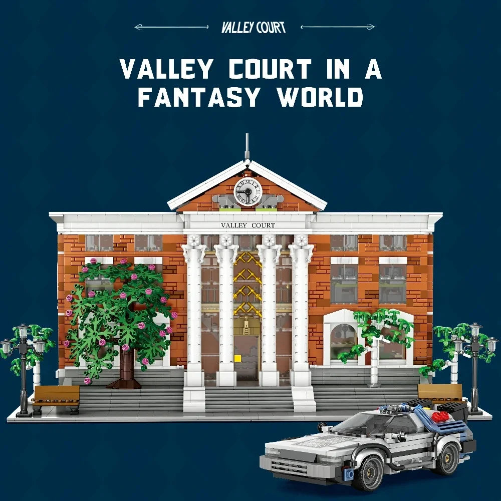 4269PCS Movie Valley Court Building Blocks City Retro Future Courthouse Mall Architecture Modular Model Toy Kit Adults Xmas Gift