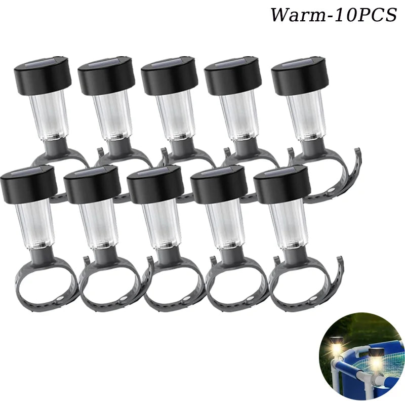 6 packages Solar Pool Light Frame on the ground for swimming pool outdoor pool fence decorative accessories Waterproof LED