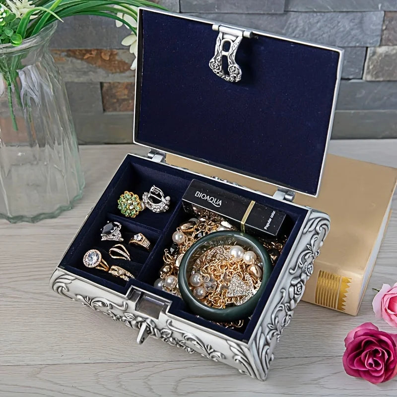 1pc Creative Jewelry Storage Box, High-end Large Capacity Jewelry Box, Three-dimensional Lock Buckle Jewelry Box, Art Box
