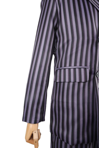 Gomez Addams Cosplay Anime Morticia Costume Dress Halloween Carnival Outfit Adult Kid Coat Shirt Pant Tie Suit Party Uniform