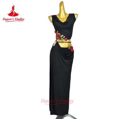 New Belly Dance Costume Set for Women's High end Sexy Rose Embroidery Practice Set Adult Oriental Dancing Clothing