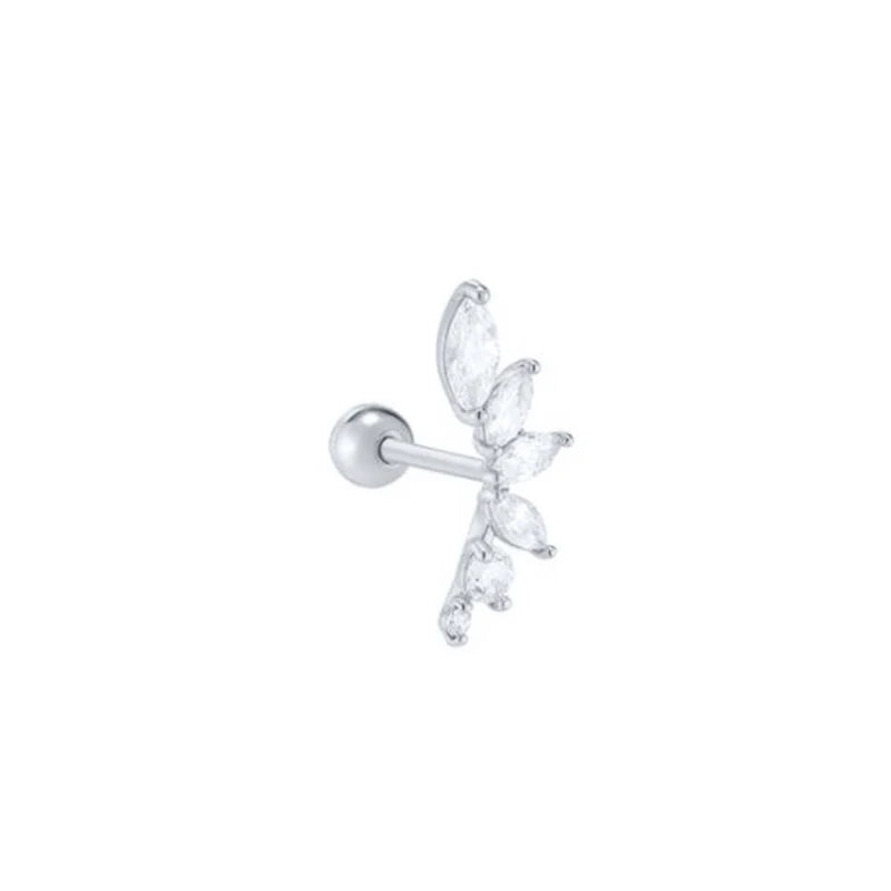 CANNER Pendientes Plata 925 Piercing Stud Earrings For Women Cubic Zirconia 925 Sterling Silver Cartilage Earring Jewerly 1pcs