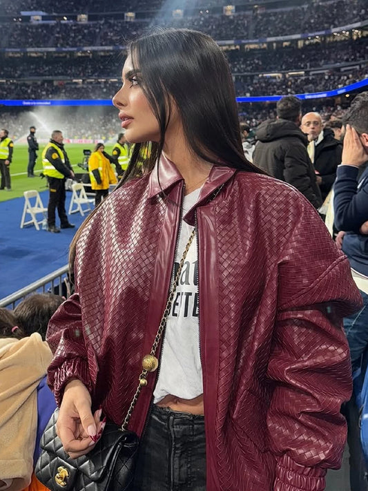 Dulzura 2025 Autumn Fashion Casual Turn-Down Collar Long Sleeve Zipper Slim Woven Leather Jacket Party Club Street Style Clothes