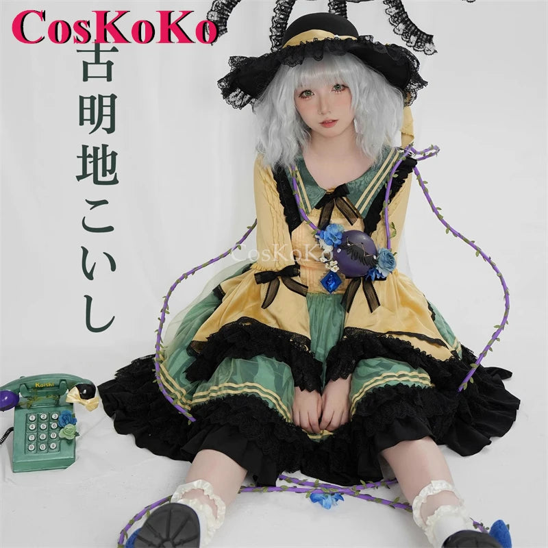 CosKoKo Komeiji Koishi Cosplay Touhou Project Costume Elegant Gorgeous Sweet Formal Dress Halloween Party Role Play Clothing New