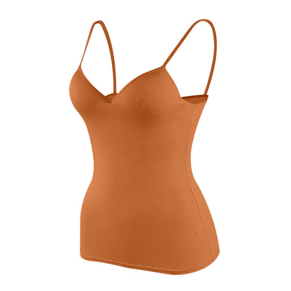 Plus Size Lace Tops For Women Casual Basic Solid Color Camisole Top Built In Bra Spaghetti Strap Womens V Neck Vest Summer