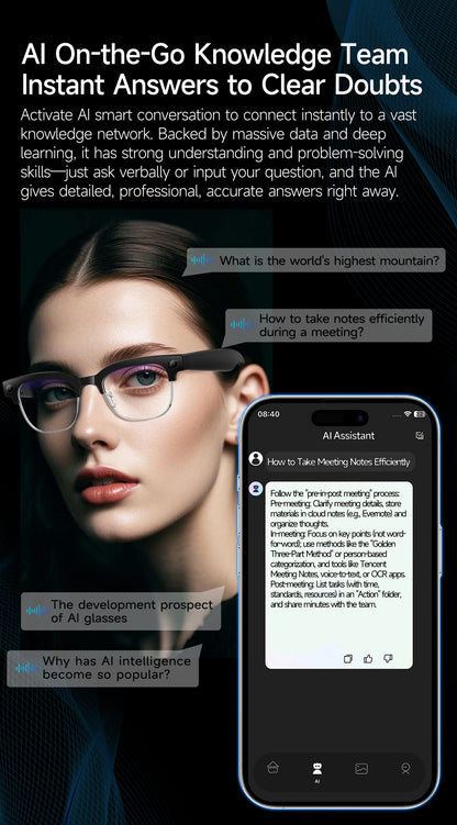 2026 New Upgrade Smart Glasses With Camera Video Recording AI Photo Recognition Bluetooth Call Translation Voice Sunglasses Men