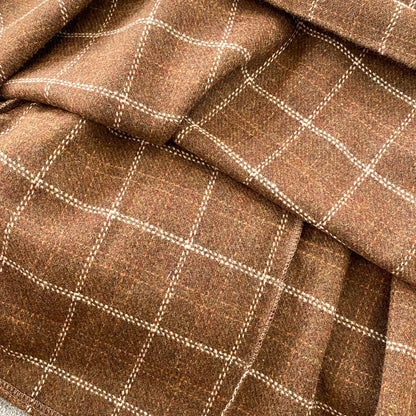 High Quality Fall Winter Women Sweater Overalls Dress Sets Casual Knitted Tops +Plaid Woolen Dress 2 Piece Sets Outfits Female