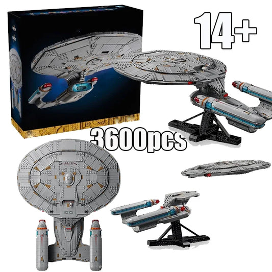 3600Pcs New Version Star Trek USS Enterprise NCC-1701-D Large Building Blocks Set Model Display Gift for Adults & Kids