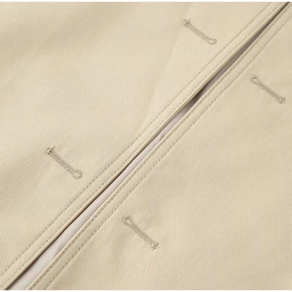 Belted Waist Cropped Trench Double Breasted Stand Collar 2025 Autumn Chic Elegant Women Coat Casual Vintage Office Lady Jacket