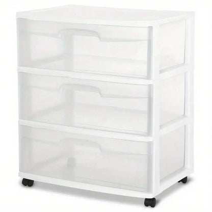 Large home 3-type drawer storage trolley, which can even be doubled as a bedside table, allows for clear identification of items