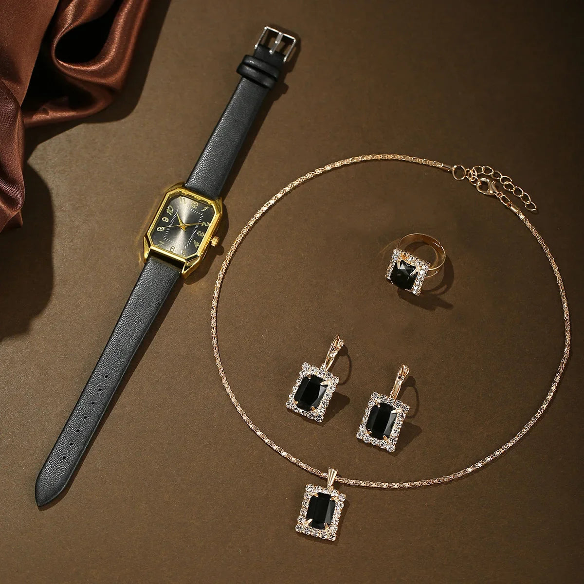 6/5/1PCS Luxury Fashion Square Women's Watches Brand Ladies Quartz Wristwatch Jewelry Set Classic Simple Femme Relogio Feminino