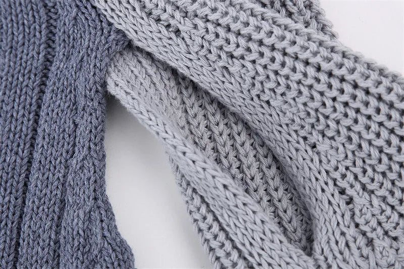 Fashionable Backless Knot Design Knitted Top Women's Autumn Wear Versatile Street Style round Neck Long Sleeve Polyester