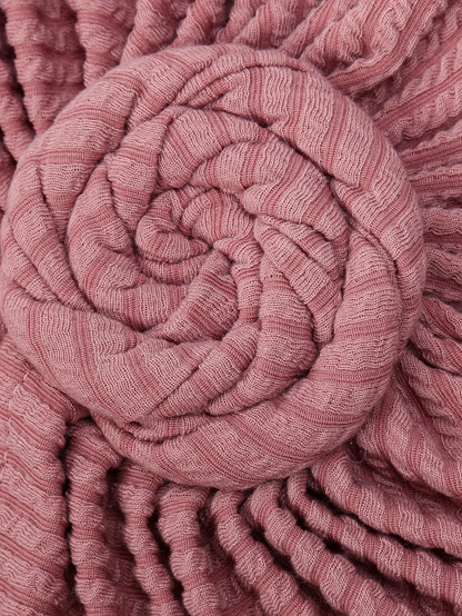 Soft pink women's turban hijab hats with elegant twist design for comfortable styling