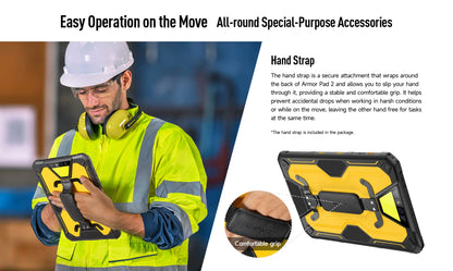 Ulefone Armor Pad 2 Rugged Tablet, 11" 2K, 18600 mAh ,IP68/IP69K Android 13 NFC GPS 4G Tablet Up to16GB +256GB LED Camping light