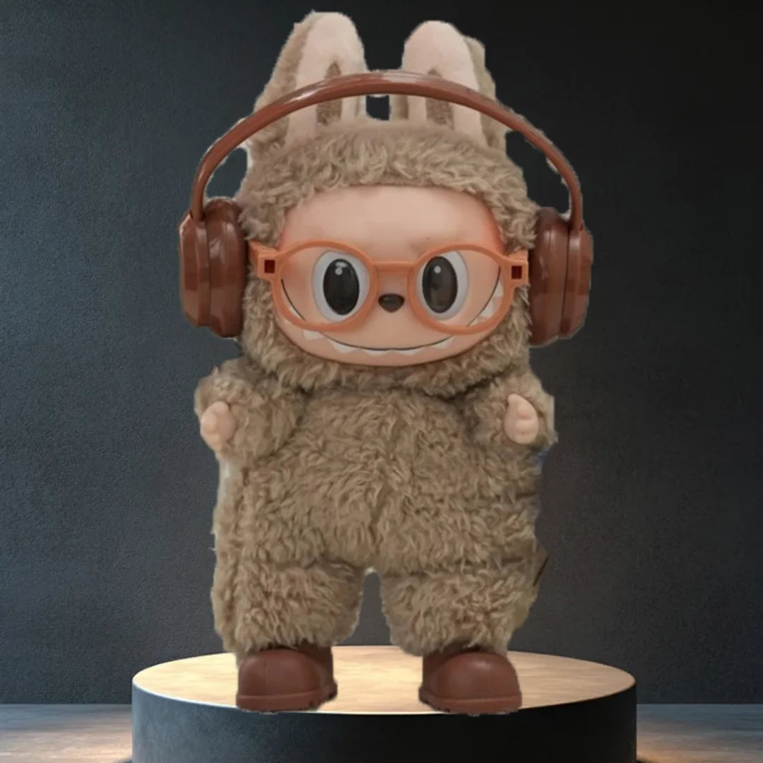 LABUBU clothes three piece set of headphones, glasses, and shoes, daily outfit matching, labubu accessories (without dolls)