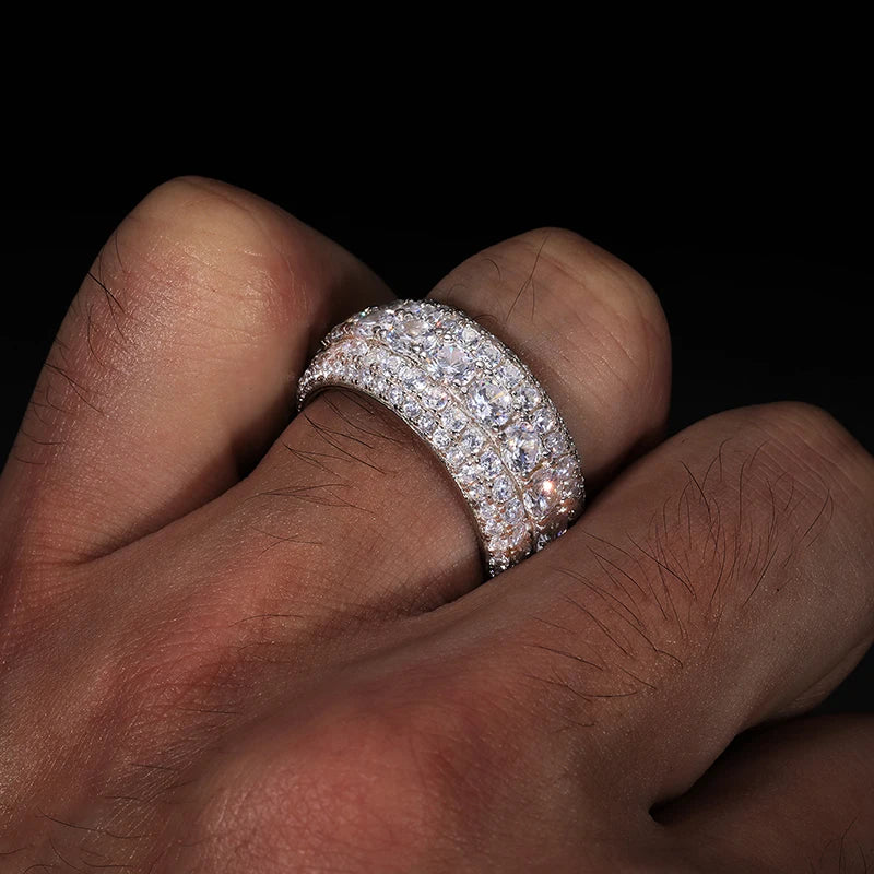 Classic Unisex Moissanite Rings Silver S925 Luxury Moissanite Men Women Fine Jewelry