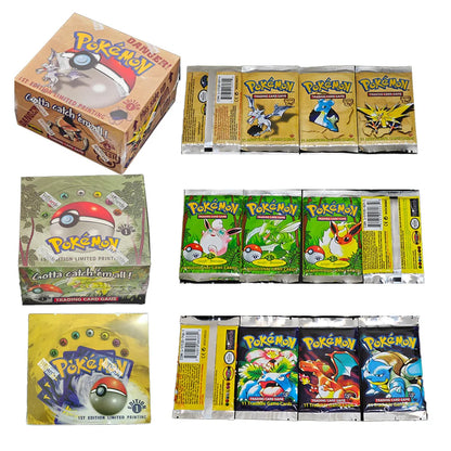 Pokemon Foil 36 Packs 1ST Edition Classic Base Set Proxy Cards PKM Games Board Games Whole Set Card Collection Toys Gifts New